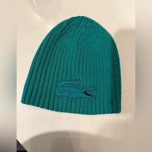 Lacoste Green Vintage Washed Beanie Hat NWOT